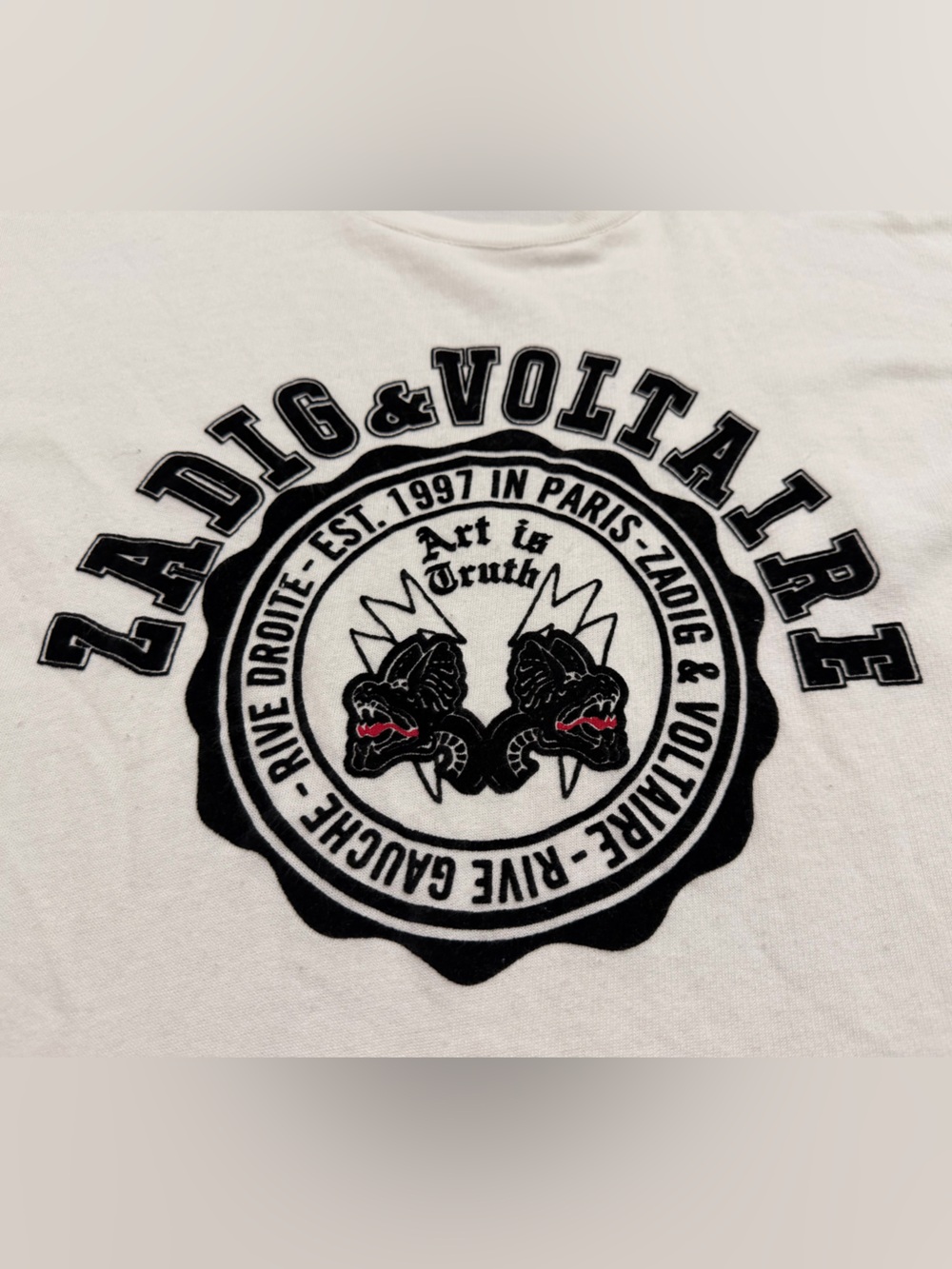 Zadig & Voltaire White Logo Graphic Top XS - Picture 4 of 6